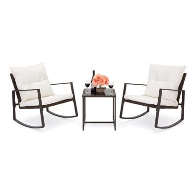 Best Choice Products 3 Pieces Wicker Patio Bistro Chairs
