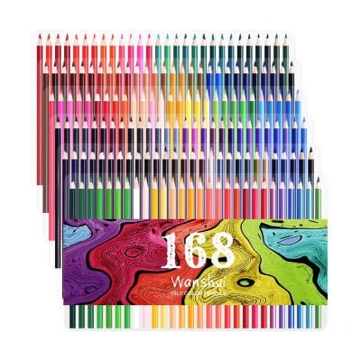 Wanshui 168 Colored Pencils 8 Fluorescence 12 Metallic Colors