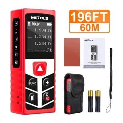 WETOLS Laser Distance Meters 196FT with Electronic Angle Sensor