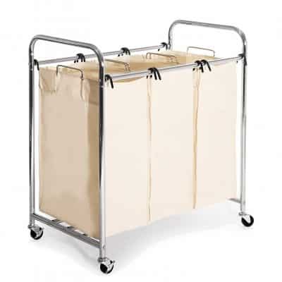 Seville Classics 3 Bags Heavy-Duty Laundry Cart