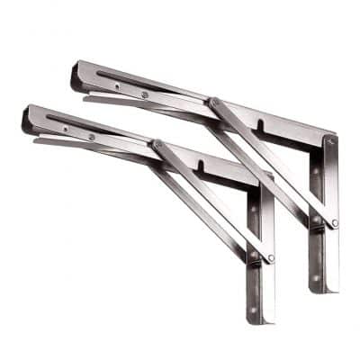 Toirxarn Folding Shelf Brackets with a Maximum Load Capacity of 330 Ibs. - Pack of 2