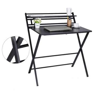 Pinkpaopao Folding Desk with Monitor Stand (Black)
