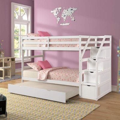 Rockjame Trundle Bunk Beds Twin Over Twin Bed