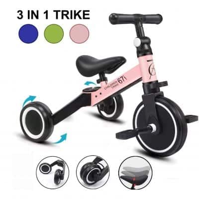 67i Kids Tricycle for Ages 1-3 Years with Adjustable Seat