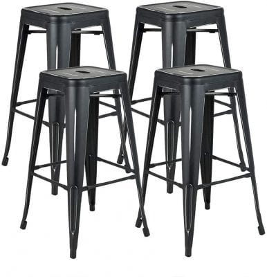 Bonzy Home Metal Bar Stools for Indoor and Outdoor Use