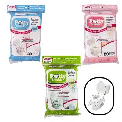 POTTY SHIELDS Disposable Toilet Seat Covers for Adults and Kids