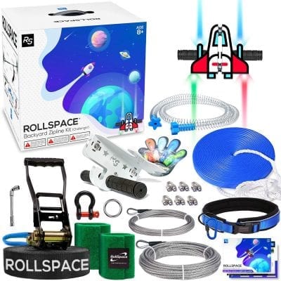 RollSpace 150FT Zipline Kits for Backyards