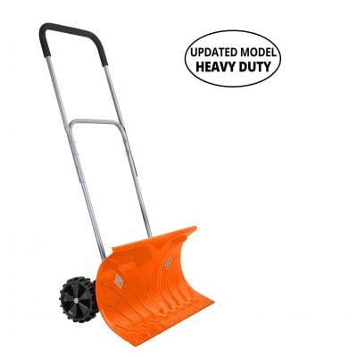 Ivation Snow Pusher Shovel with Wheels