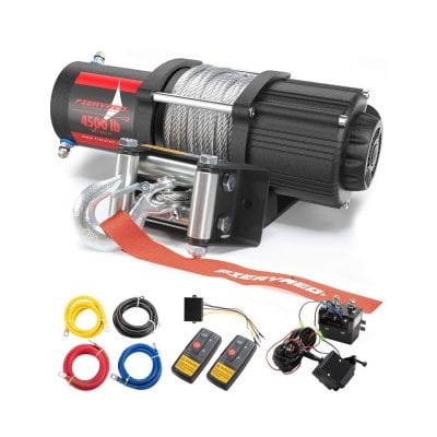FIERYRED 12V 4500 LBS Electric Wireless Remote Steel Cable Winch