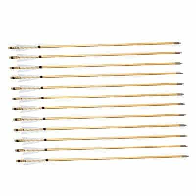 TTAD 32 Inches White Medieval Wooden Arrows Pack of 12