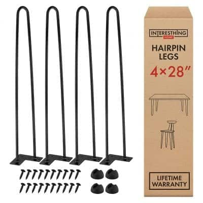 INTERESTHING Home 28 Inches Hairpin Legs with Rubber Floor Protectors