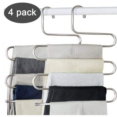 Devesanter Pants S-Shaped 4 Pack with 10 Clips