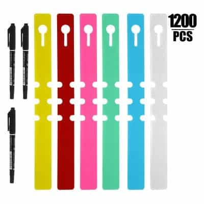 KINJOEK 1200 Pieces Plant Labels for Garden 6 Colors with 3 Maker Pens