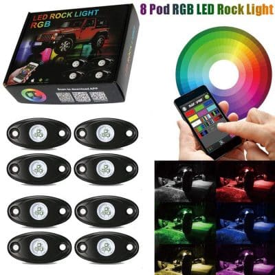 Sundopt 8 Pods RGB Rock LED Lights with Bluetooth Control