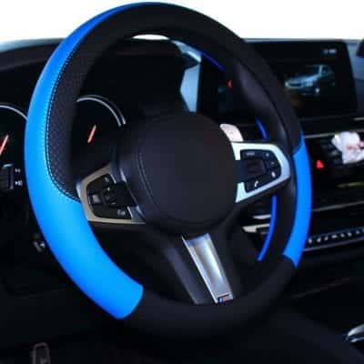 SHIAWASENA Car Steering Wheel Cover 15 Inches Fit