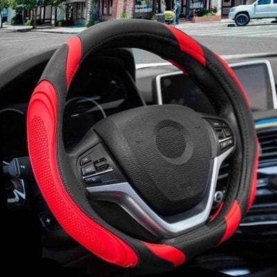 ZATOOTO Flat Bottom Steering Wheel Cover 15 Inches Breathable Cover