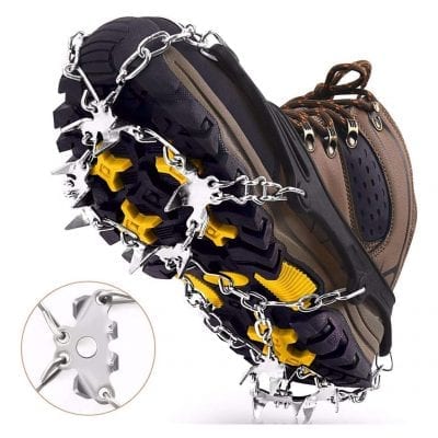 MIABOO Ice Cleats Crampons 19 Stainless Steel Spike