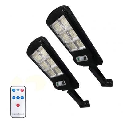 Gloriy Solar Street Lights 2 Pack 3 Light Modes with Remote Control