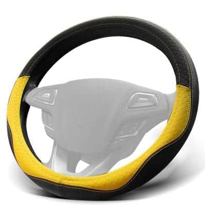 WinPower Car Steering Wheel 15 Inches Cover Microfiber Leather