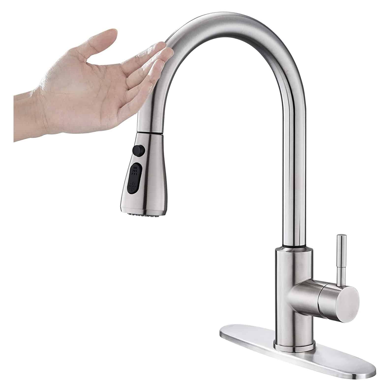 10. OUGOO Touch On Kitchen Faucet 304 Stainless Steel 