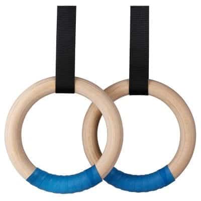 INTEY Wood Gymnastic Rings and Adjustable Straps